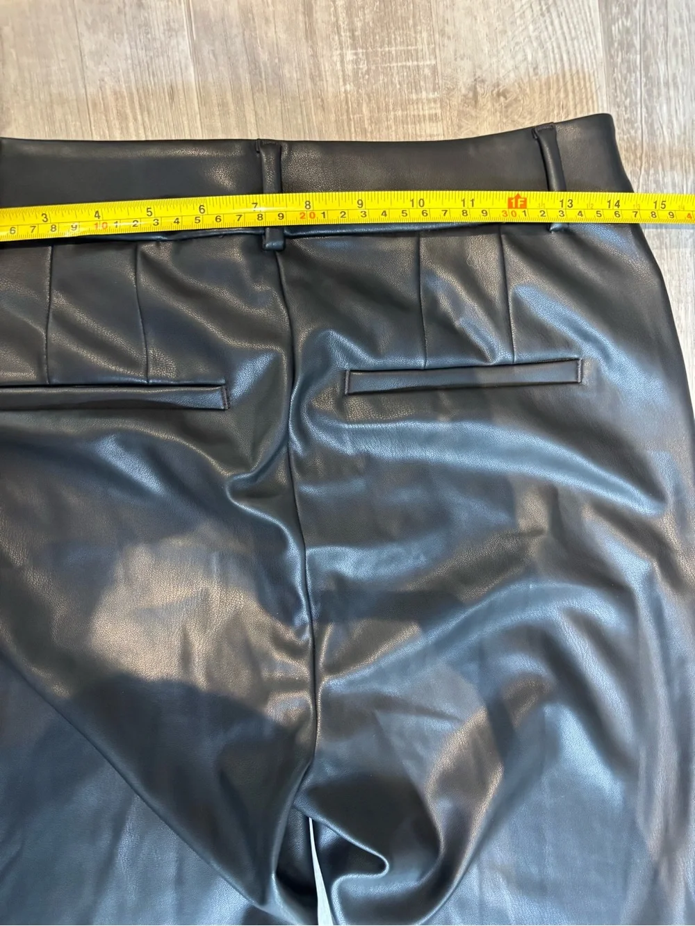 LOFT Curvy Black Faux Leather Straight-Leg Pants